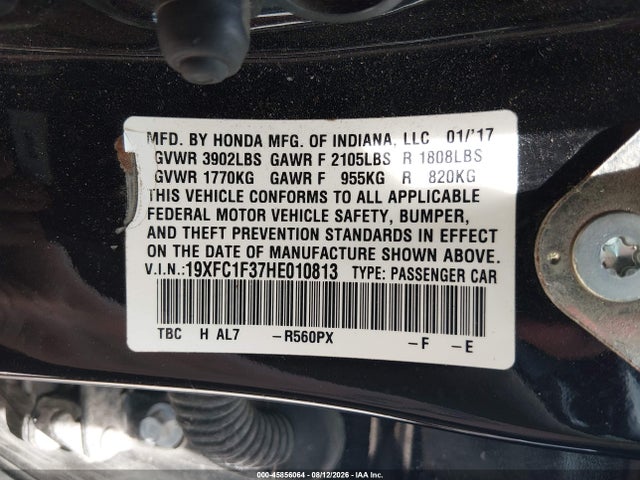 19XFC1F37HE010813 Honda Civic Ex-t