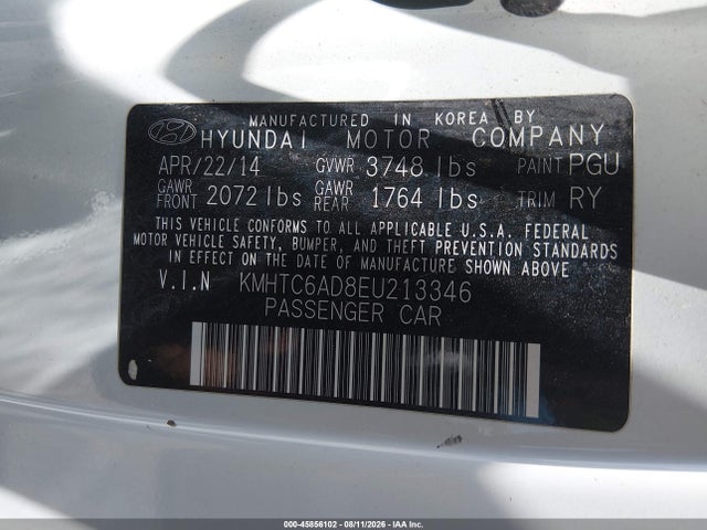 Продаж на аукціоні авто 2014 Hyundai Veloster Base W/gray, vin: KMHTC6AD8EU213346, номер лоту: 45856102
