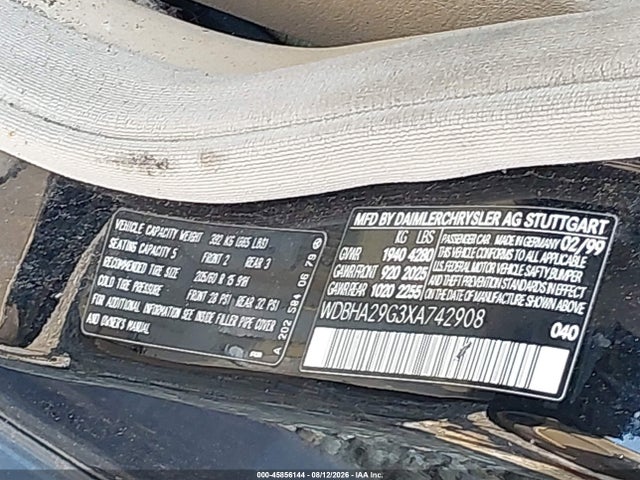 Aukcja sprzedaży 1999 Mercedes-benz C 280, vin: WDBHA29G3XA742908, numer aukcji: 45856144