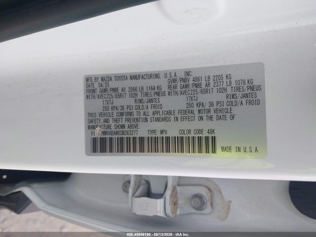 Aukcja sprzedaży 2025 Mazda Cx-50 2.5 S Select Package, vin: 7MMVABAM6SN363277, numer aukcji: 45856190