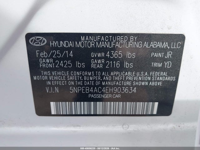 Hyundai SONATA GLS 2014 5NPEB4AC4EH903634 Image 9