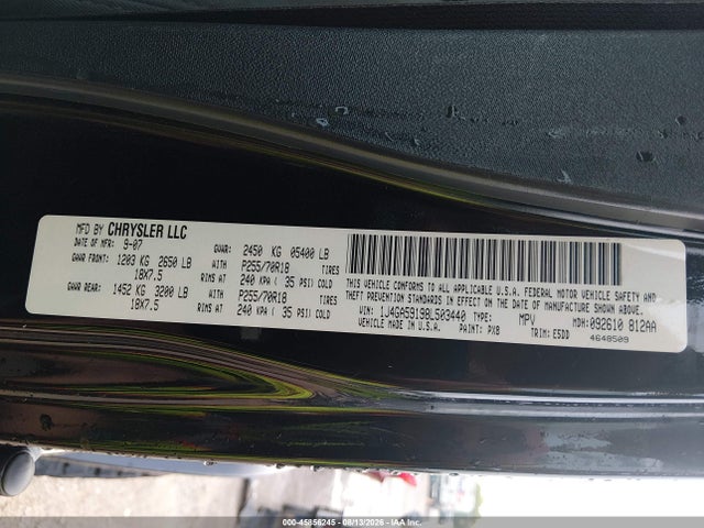 Продаж на аукціоні авто 2008 Jeep Wrangler Unlimited Sahara, vin: 1J4GA59198L503440, номер лоту: 45856245