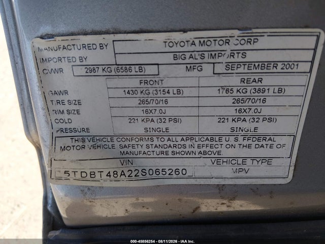 Aukcja sprzedaży 2005 Toyota Sequoia Sr5 V8, vin: 5TDZT34A95S242373, numer aukcji: 45856254