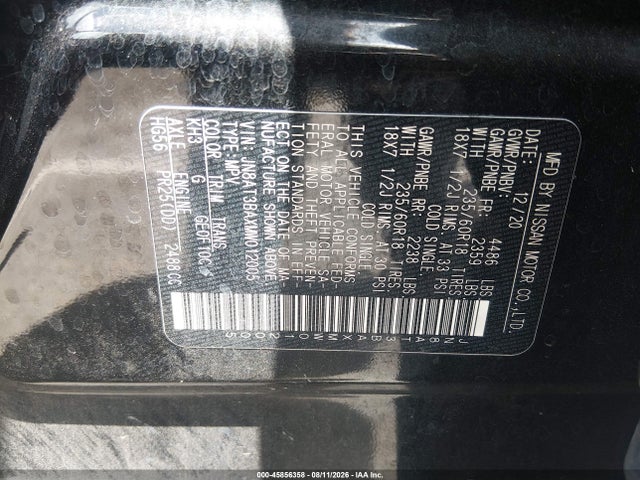 JN8AT3BAXMW012005 Nissan Rogue Sv Fwd