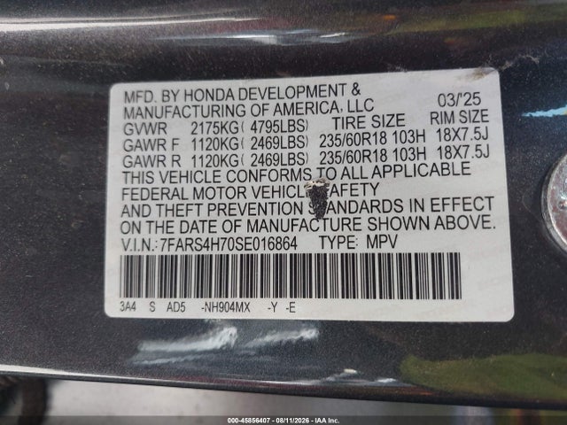 7FARS4H70SE016864 Honda Cr-v Ex-l Awd