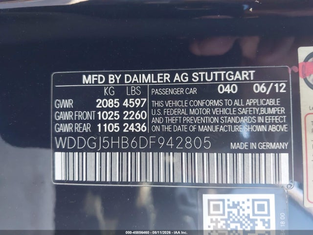 45856460 :رقم المزاد ، WDDGJ5HB6DF942805 vin ، 2013 Mercedes-benz C 350 Sport مزاد بيع