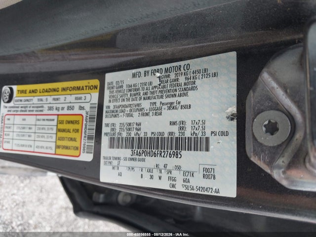 Продаж на аукціоні авто 2015 Ford Fusion Se, vin: 3FA6P0HD6FR276985, номер лоту: 45856555