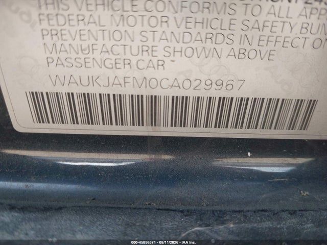 45856571 :رقم المزاد ، WAUKJAFM0CA029967 vin ، 2012 Audi A3 2.0 Tdi Premium Plus مزاد بيع