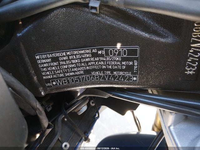 Auction sale of the 2011 Bmw S 1000 Rr, vin: WB1051706BZV42423, lot number: 45856584