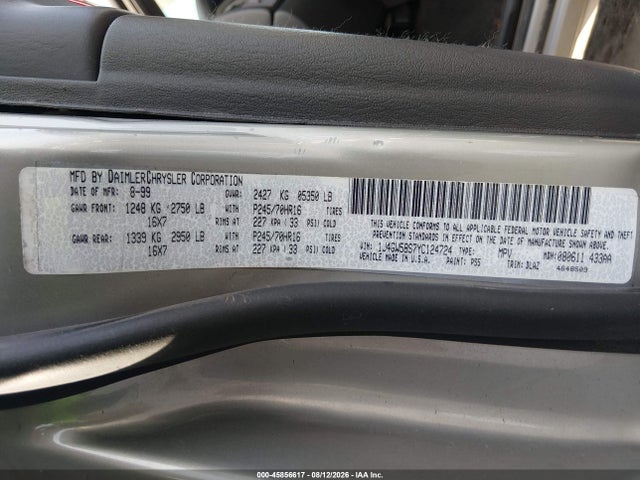 Aukcja sprzedaży 2000 Jeep Grand Cherokee Limited, vin: 1J4GW58S7YC124724, numer aukcji: 45856617
