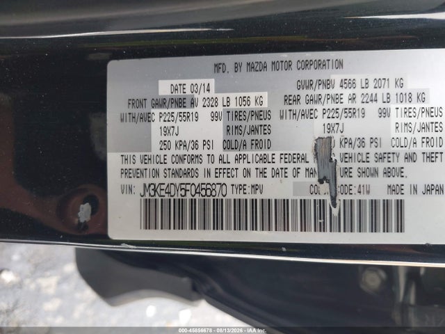 45856678 :رقم المزاد ، JM3KE4DY5F0456870 vin ، 2015 Mazda Cx-5 Grand Touring مزاد بيع