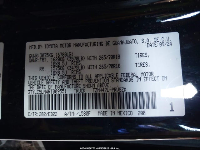 3TYLC5LN4RT009551 Toyota Tacoma Hybrid Trd Pro 4wd