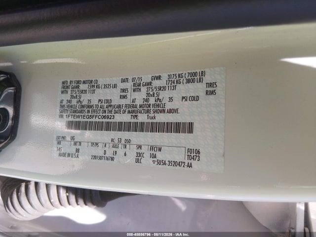 Ford F-150 Platinum 2015 1FTEW1EG5FFC06923 Image 9