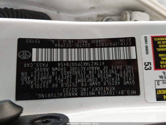 Продажа на аукционе авто 2023 Toyota Camry Trd, vin: 4T1KZ1AK2PU078458, номер лота: 45856839