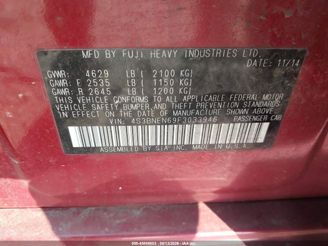 4S3BNEN69F3033946 Subaru Legacy 3.6r Limited