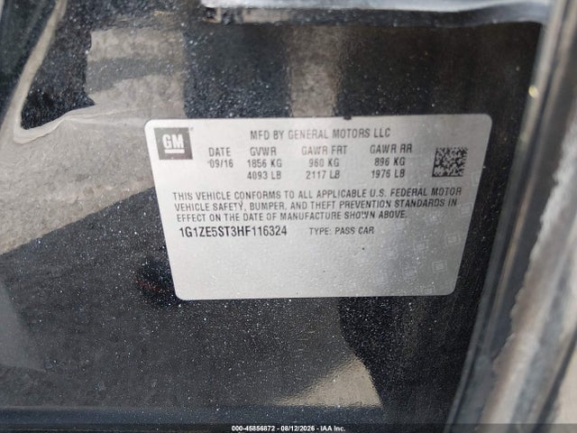 1G1ZE5ST3HF116324 Chevrolet MALIBU 1LT