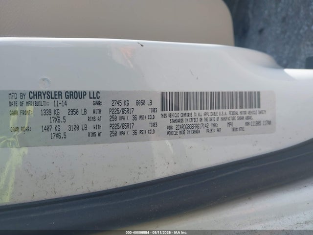 Продажа на аукционе авто 2015 Dodge Grand Caravan Se, vin: 2C4RDGBG6FR617142, номер лота: 45856884