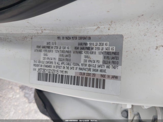 Mazda Cx-9 Touring 2016 JM3TCBCY1G0123115 Image 9
