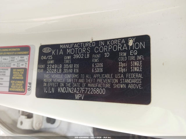 KIA Soul 2015 KNDJN2A27F7226800 Image 9