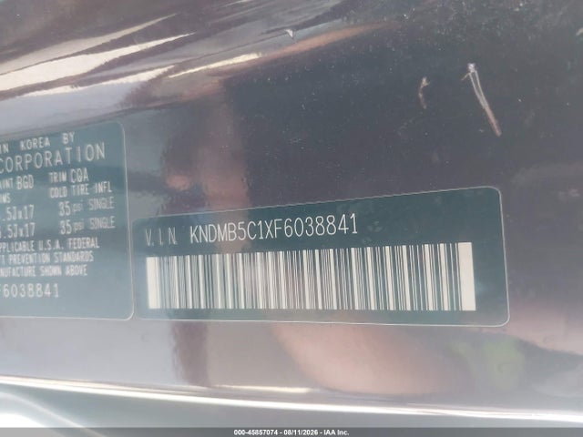 KIA SEDONA LX 2015 KNDMB5C1XF6038841 Image 9