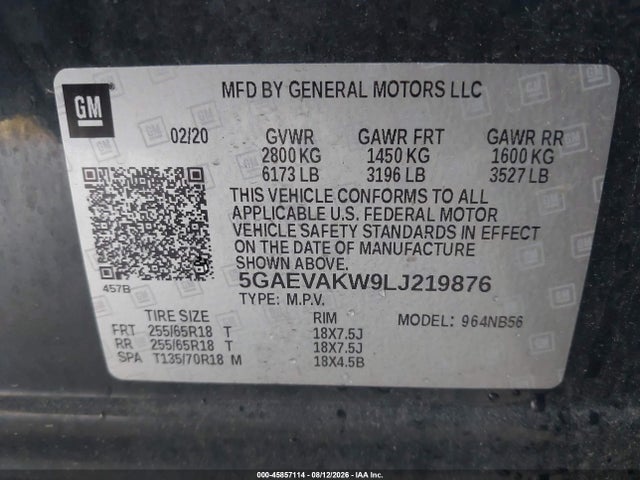 Buick Enclave Awd Essence 2020 5GAEVAKW9LJ219876 Image 9