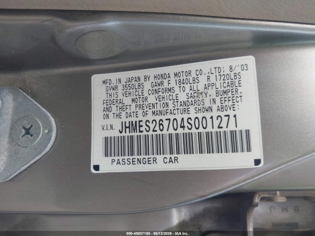 Продаж на аукціоні авто 2004 Honda Civic Ex, vin: JHMES26704S001271, номер лоту: 45857185