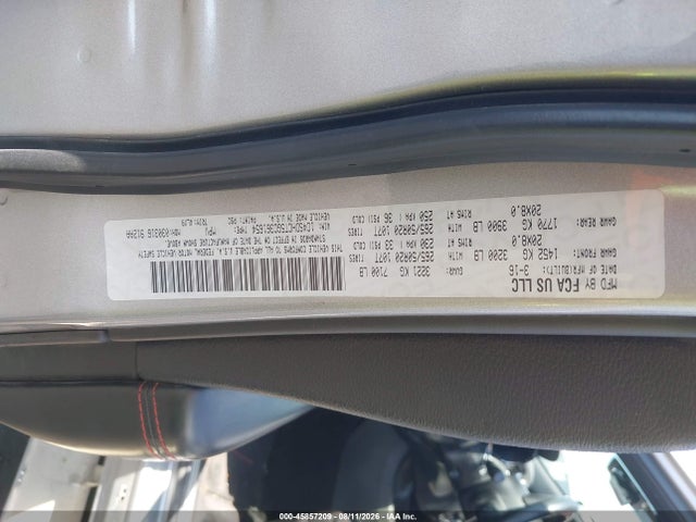 45857209 :رقم المزاد ، 1C4SDHCT5GC361654 vin ، 2016 Dodge Durango R/t مزاد بيع