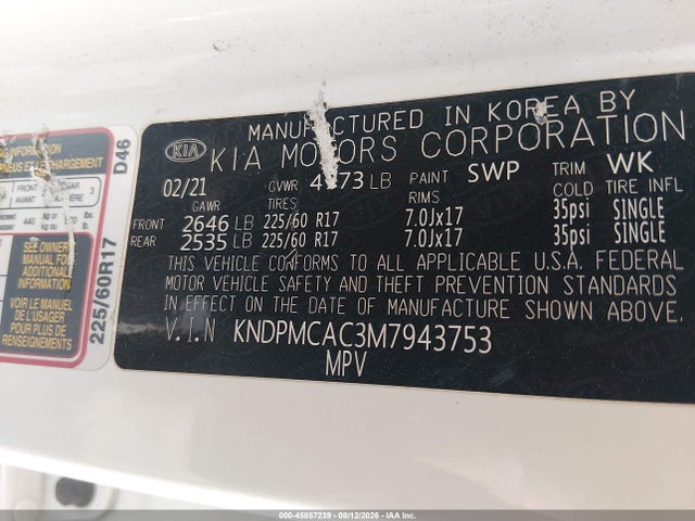 KIA Sportage Lx 2021 KNDPMCAC3M7943753 Image 9