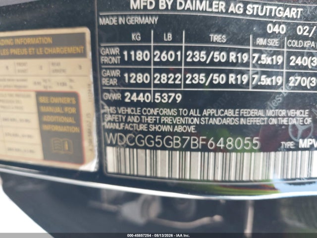 45857254 :رقم المزاد ، WDCGG5GB7BF648055 vin ، 2011 Mercedes-benz Glk 350 مزاد بيع