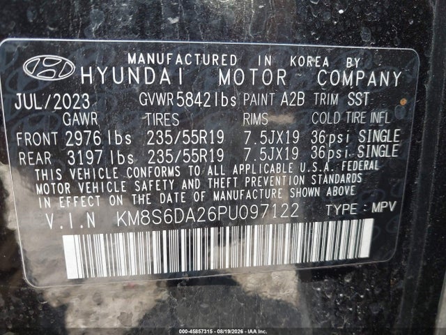 KM8S6DA26PU097122 Hyundai Santa Fe Plug-in Hybrid Sel Convenience