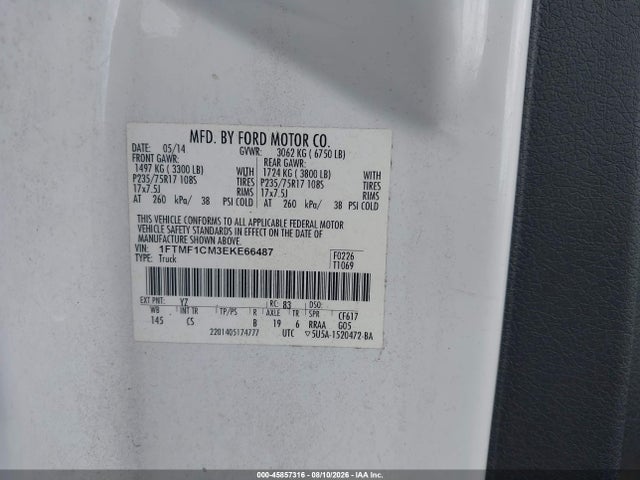 Ford F-150 Xl 2014 1FTMF1CM3EKE66487 Image 9
