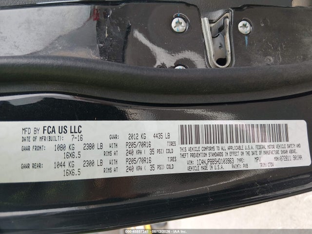 Aukcja sprzedaży 2017 Jeep Patriot Sport, vin: 1C4NJPBB5HD103963, numer aukcji: 45857341