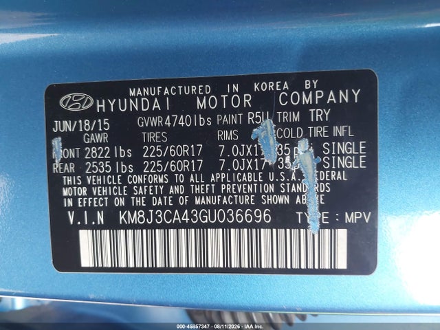 Hyundai TUCSON SE 2016 KM8J3CA43GU036696 Image 9
