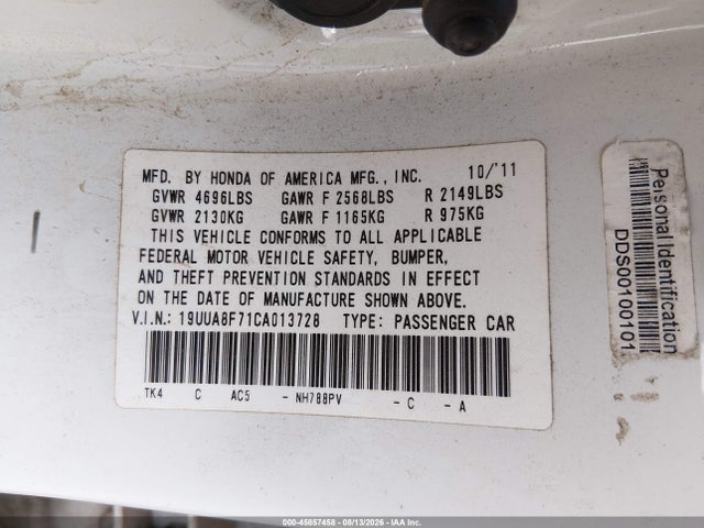 Продаж на аукціоні авто 2012 Acura Tl 3.5, vin: 19UUA8F71CA013728, номер лоту: 45857458