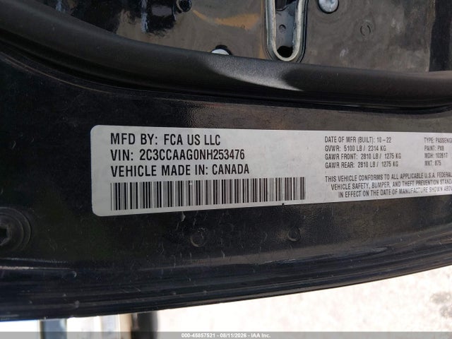 Aukcja sprzedaży 2022 Chrysler 300 Touring, vin: 2C3CCAAG0NH253476, numer aukcji: 45857521