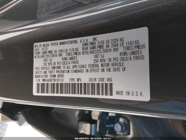Aukcja sprzedaży 2026 Mazda Cx-50 Hybrid Premium Plus, vin: 7MMVAAEW2TN150110, numer aukcji: 45857578