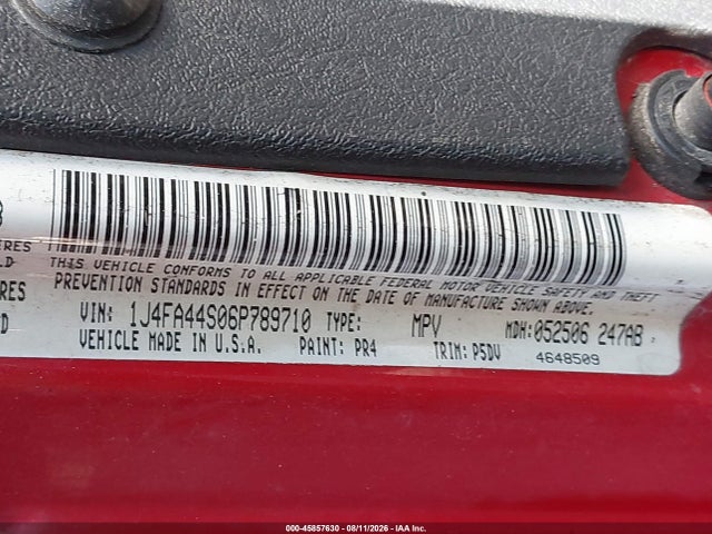 Продажа на аукционе авто 2006 Jeep Wrangler Unlimited, vin: 1J4FA44S06P789710, номер лота: 45857630