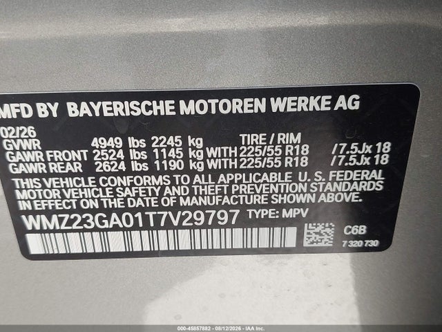 Aukcja sprzedaży 2026 Mini Countryman, vin: WMZ23GA01T7V29797, numer aukcji: 45857882