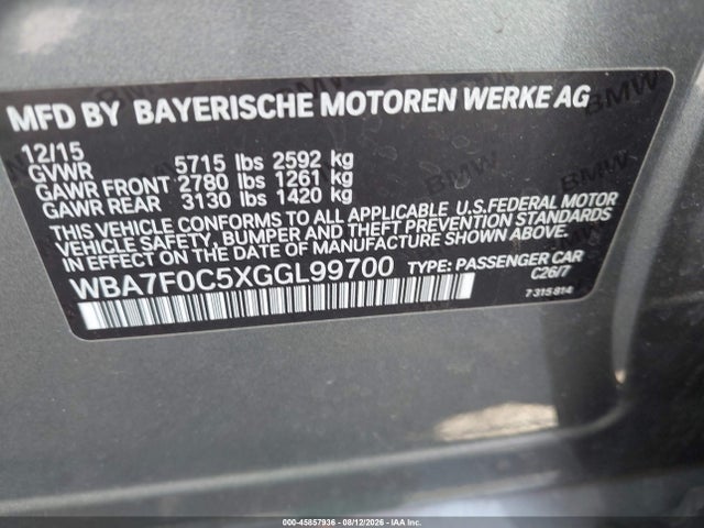 WBA7F0C5XGGL99700 BMW 750i
