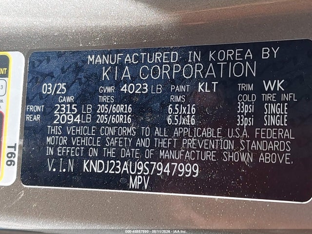 KIA SOUL S 2025 KNDJ23AU9S7947999 Image 9