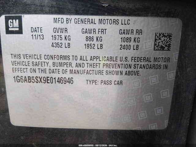 Продаж на аукціоні авто 2014 Cadillac Ats Luxury, vin: 1G6AB5SX9E0146946, номер лоту: 45858055