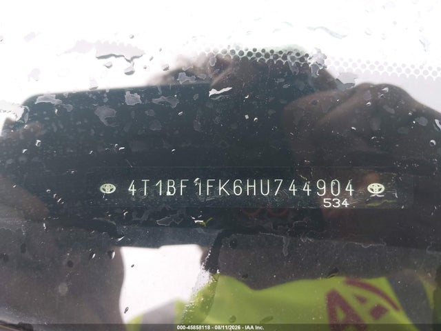 45858118 :رقم المزاد ، 4T1BF1FK6HU744904 vin ، 2017 Toyota Camry Le مزاد بيع