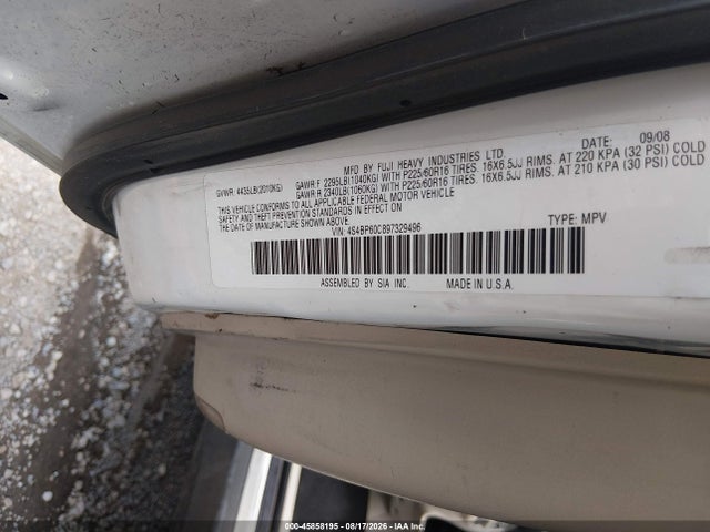 Aukcja sprzedaży 2009 Subaru Outback 2.5i, vin: 4S4BP60C897329496, numer aukcji: 45858195