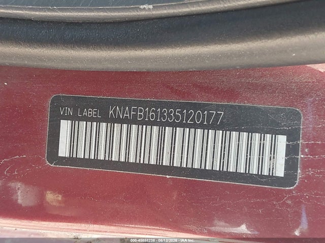 2003 Kia Spectra Gs/gsx მანქანა იყიდება აუქციონზე, vin: KNAFB161335120177, აუქციონის ნომერი: 45858238