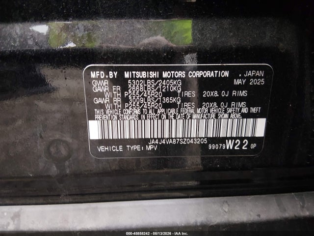 Aukcja sprzedaży 2025 Mitsubishi Outlander Se 2.5 S-awc/trail Edition S-awc, vin: JA4J4VA87SZ043205, numer aukcji: 45858242