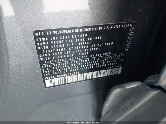 3VV5X7B20RM060901 Volkswagen Taos 1.5t S