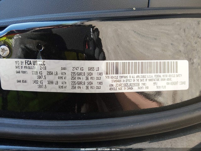 Chrysler Pacifica Touring L 2018 2C4RC1BG5JR228338 Image 9
