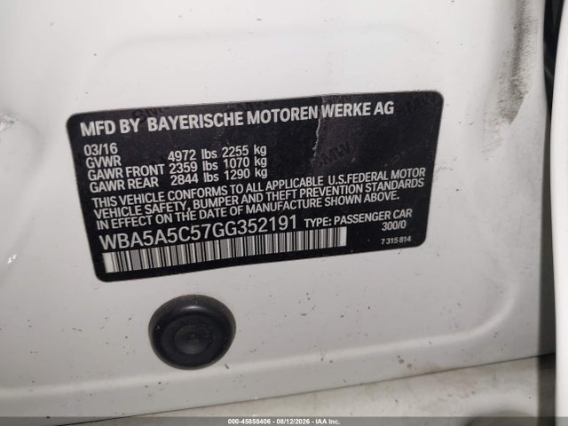 BMW 528I 2016 WBA5A5C57GG352191 Image 9