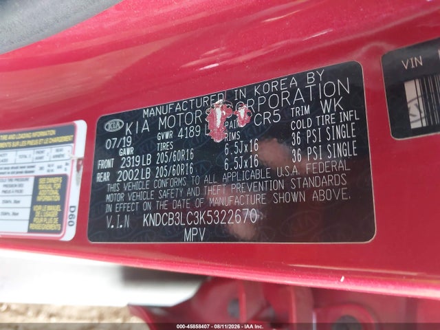 KIA NIRO LX 2019 KNDCB3LC3K5322670 Image 9