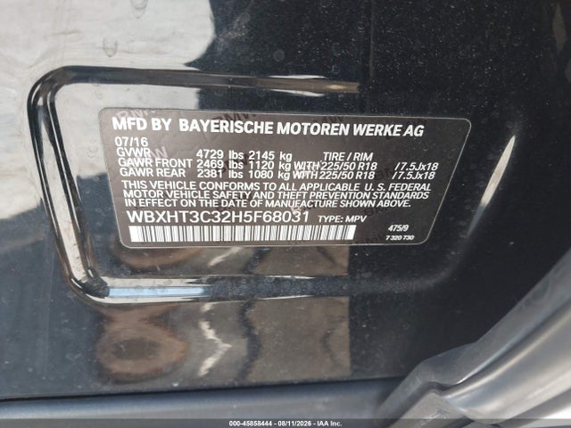 Продажа на аукционе авто 2017 Bmw X1 Xdrive28i, vin: WBXHT3C32H5F68031, номер лота: 45858444